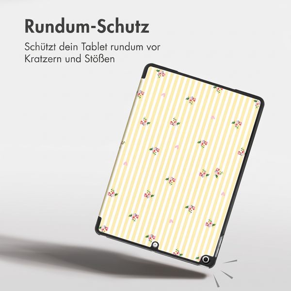 imoshion Design Trifold Klaphülle Apple iPad 9 (2021) 10.2 Zoll / iPad 8 (2020) 10.2 Zoll / iPad 7 (2019) 10.2 Zoll - Garden Stripes
