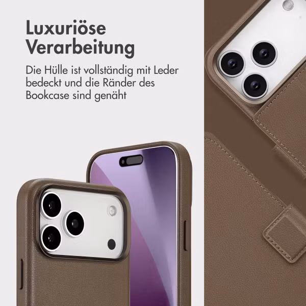 Accezz 2-in-1 Klapphülle aus Leder mit MagSafe Apple iPhone 17 Pro Max - Kaffeebraun