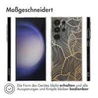 imoshion Design Hülle Samsung Galaxy S24 Ultra - Golden Leaves Transparent