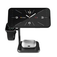 Zens Kabellose Ladestation 4-in-1 - Aluminium Serie - MagSafe + Apple Watch + Kabelloses Ladegerät - Schwarz