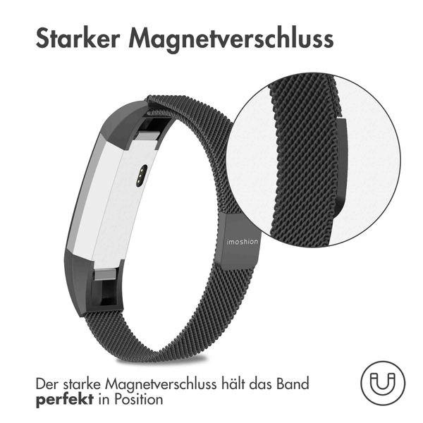 imoshion Magnetisches Milanaise Armband für das  Fitbit Alta (HR) - Größe S - Schwarz