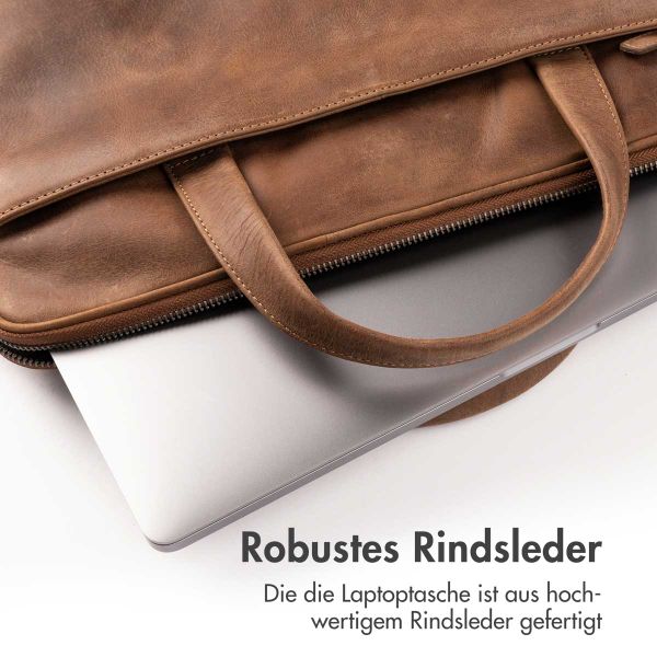 Accezz Leather Laptoptasche 16 Zoll - Cognac