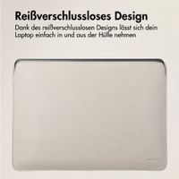 Accezz Leather Laptop Hülle Apple MacBook 13 Zoll - Laptop Sleeve - Beige