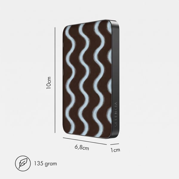 Selencia Vivid Powerbank 5.000 mAh - MagSafe und Qi - Black / Wavy Baby Choco