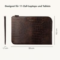 Selencia Croco Laptop Hülle 11 Zoll - Tablet / Laptop Sleeve - Choco Brown
