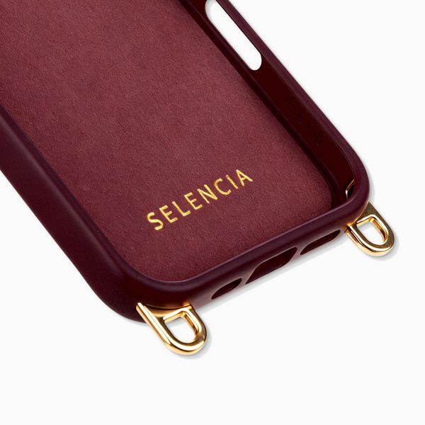 Selencia Rivièra Backcover mit MagSafe mit abnehmbaren Haken Apple iPhone 16 Pro Max - Bold Burgundy