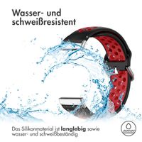 imoshion Silikonband Sport für das Fitbit Versa 4 / 3 / Sense (2) - Schwarz/Rot