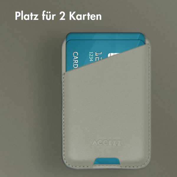 Accezz Lederkartenhalter - Geeignet für MagSafe und Qi2 - Light Grey