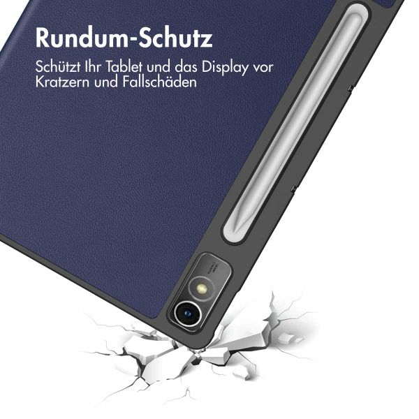 imoshion Trifold Klapphülle für das Lenovo Tab P12 - Dunkelblau