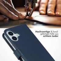 Selencia Echtleder Klapphülle Apple iPhone 17 - Blau