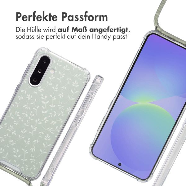 imoshion Design Hülle mit Band Samsung Galaxy A26 - Smoke Green Flowers