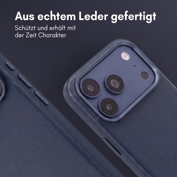 Accezz MagSafe Leather Backcover Apple iPhone 18 Pro / 17 Pro - Nightfall Blue