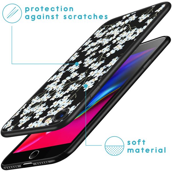 imoshion Design Hülle iPhone SE (2022 / 2020) / 8 / 7 - Blume - Weiß