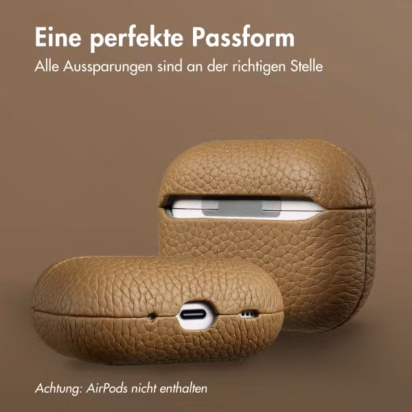 Accezz Echtes Leder Case Apple AirPods Pro 2 - Taupe