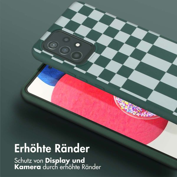 Selencia SilikonHülle design mit abnehmbarem Band Samsung Galaxy A53 - Irregular Check Green