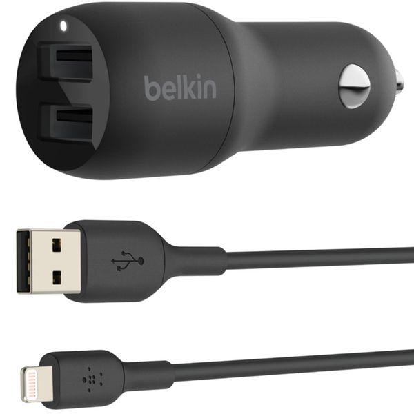 Belkin Boost↑Charge™ ﻿Dual USB KFZ-Ladegerät + Lightning Kabel -24W