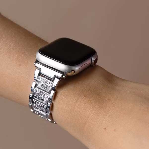 Selencia Sparkle Armband für das  Apple Watch Series 1 t/m 9 / SE (38/40/41 mm) | Series 10 / 11 (42 mm) - Silber