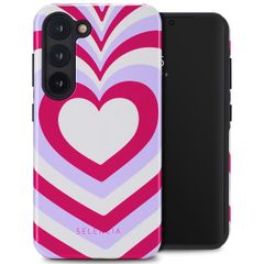 Selencia Vivid Back Cover Samsung Galaxy S23 - Double Hearts Rubine Red Lilac