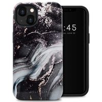 Selencia Vivid Tough Back Cover für das iPhone 13 - Chic Marble Black