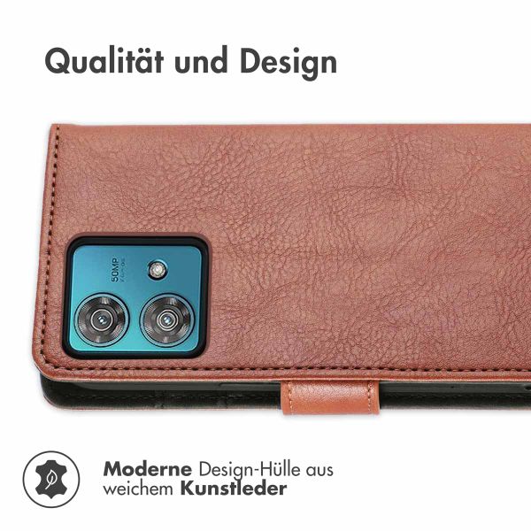 imoshion Luxuriöse Klapphülle Motorola Moto G84 - Braun