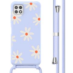 imoshion SilikonHülle design mit Band Samsung Galaxy A22 (5G) - Lila Flower Distance