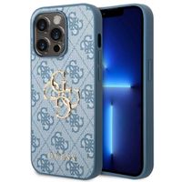 Guess 4G Metal Logo Back Cover Apple iPhone 14 Pro Max - Blau
