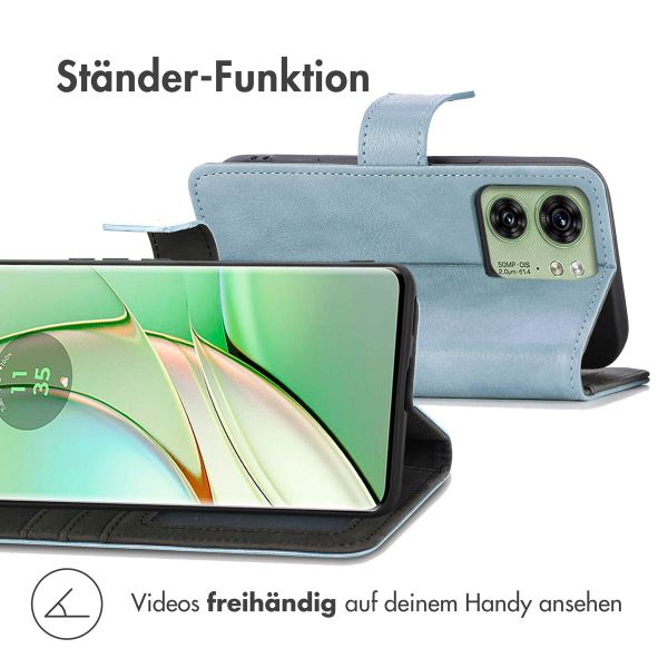 imoshion Luxuriöse Klapphülle Motorola Edge 40 - Hellblau