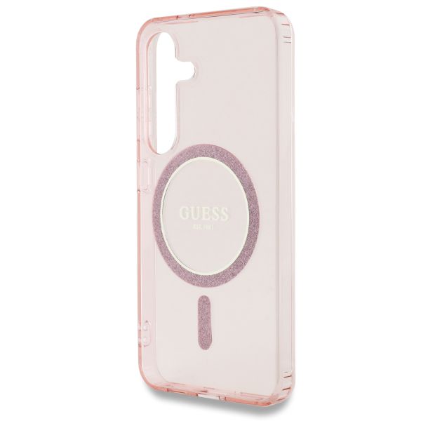 Guess MagSafe IML Glitter Gradient Case Samsung Galaxy S25 - Rosa