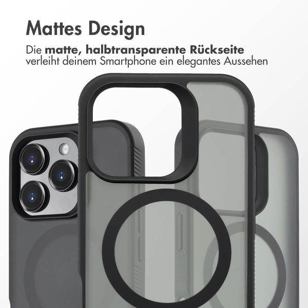 Accezz Rugged Frosted Back Cover mit MagSafe für das iPhone 16 Pro - Schwarz