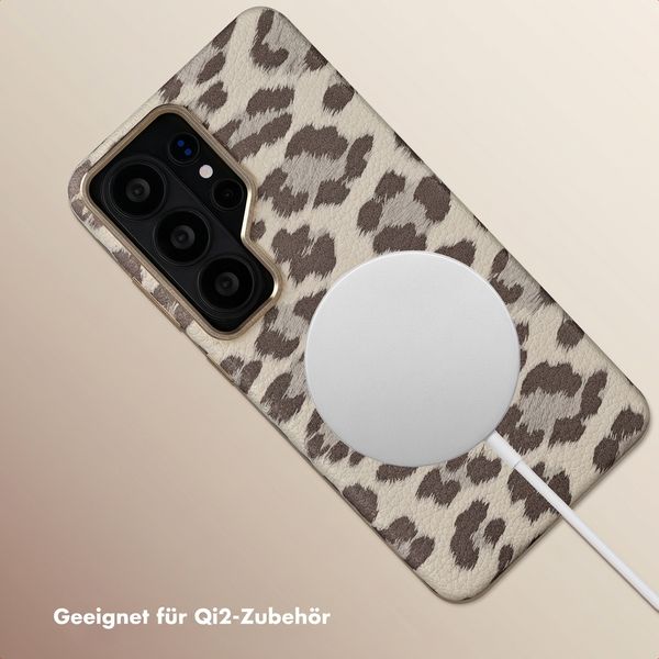 Selencia Sabi Backcover Leopardenmuster mit MagSafe Samsung Galaxy S26 Ultra - Soft Ivory