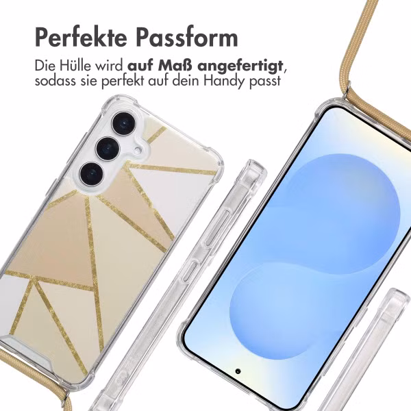 imoshion Design Hülle mit Band Samsung Galaxy S25 - Beige Graphic