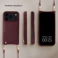Selencia Nova HandyHülle mit Kordel und Kartenhalter Apple iPhone 18 Pro Max / 17 Pro Max - Bold Burgundy