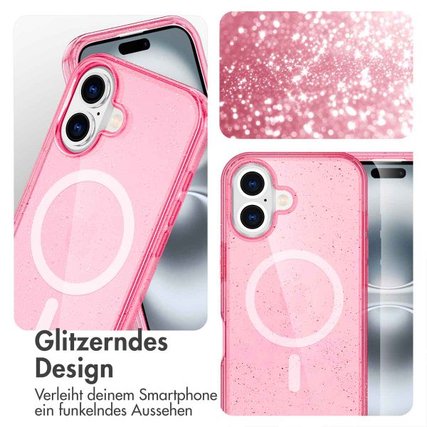 imoshion Sparkle Back Cover mit MagSafe für das iPhone 16 - Rosa