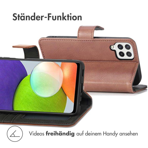 imoshion Luxuriöse Klapphülle Samsung Galaxy M22 / A22 (4G) - Braun