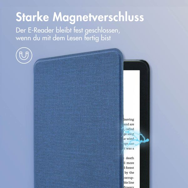 imoshion Canvas Sleepcover Klapphülle für das Amazon Kindle (2024) / Amazon Kindle (2022) 11th gen - Dunkelblau