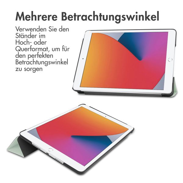 imoshion Trifold Klapphülle Apple iPad 9 (2021) 10.2 Zoll / iPad 8 (2020) 10.2 Zoll / iPad 7 (2019) 10.2 Zoll - Hellgrün