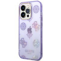 Guess Peony Glitter Back Cover für das Apple iPhone 14 Pro - Violett
