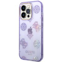 Guess Peony Glitter Back Cover für das iPhone 14 Pro - Violett