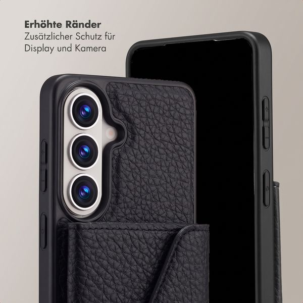Selencia Sera HandyHülle mit Kordel und Umschlag-Kartenhalter Samsung Galaxy A27 (5G) - Schwarz