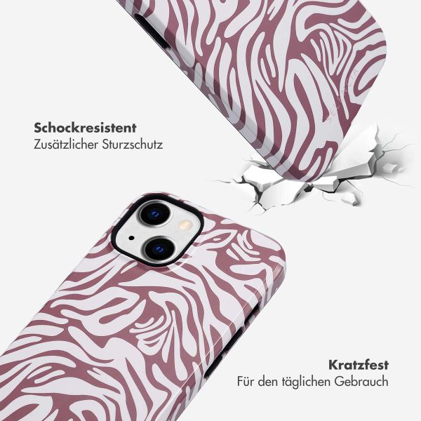 Selencia Vivid Tough Back Cover für das iPhone 14 - Trippy Swirl Dark Rose