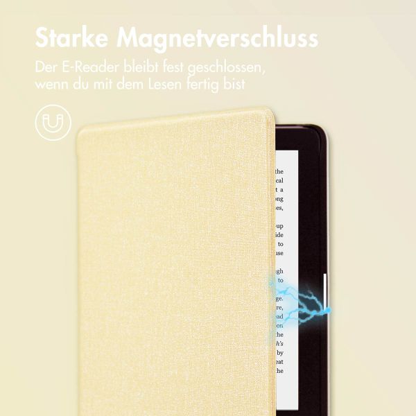 imoshion Canvas Sleepcover Klapphülle für das Kobo Clara 2E / Tolino Shine 4 - Glitter Gold