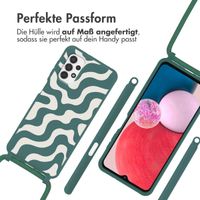 imoshion Silikonhülle design mit Band für das Samsung Galaxy A13 (4G) - Petrol Green Groovy