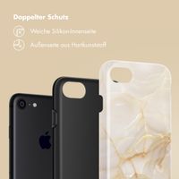 Selencia Vivid Tough Back Cover für das iPhone SE (2022 / 2020) / 8 / 7 - Golden Beige Marble