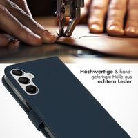 Selencia Echtleder Klapphülle Samsung Galaxy A35 - Dunkelblau