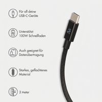 imoshion Braided USB-C-zu-USB-C-Kabel 100 W - 2 Meter - Schwarz