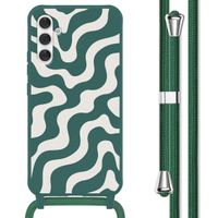 imoshion Silikonhülle design mit Band für das Samsung Galaxy A54 (5G) - Petrol Green Groovy