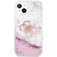 Guess 4G Logo Liquid Glitter Back Cover für das iPhone 13 Mini - Pink