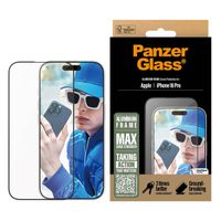 PanzerGlass Screen Protector Aluminiumrahmen Ultra Wide Fit mit Applikator für das iPhone 16 Pro