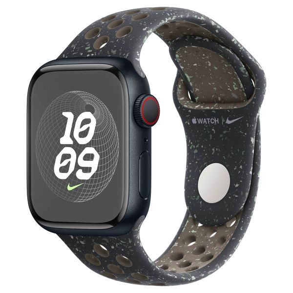 Apple Nike Sport Band fur die Apple Watch Series 1 bis 9 SE 38 40 41 mm Series 10 42 mm GroBe M L Midnight Sky Handyhuellen