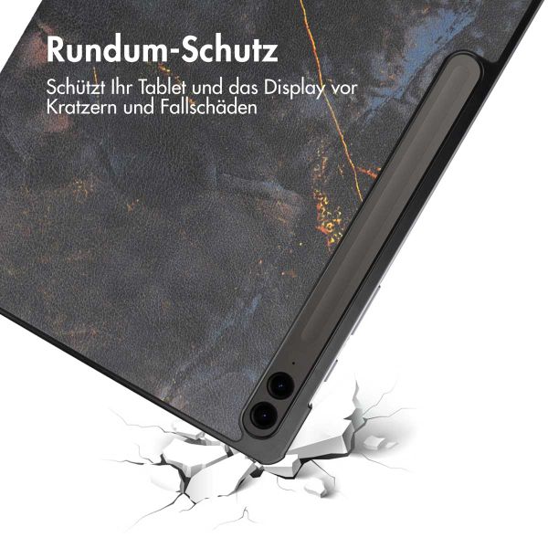 imoshion Design Trifold Klapphülle für das Samsung Tab S10 Plus / Tab S9 Plus / Tab S9 FE Plus - Black Marble